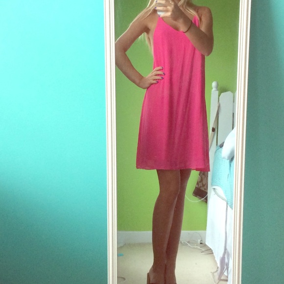 Pink flowy dress