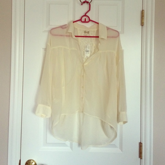 Open back button down shirt