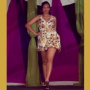 Mustard yellow floral dress