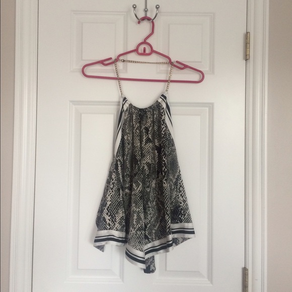 Open back snake pattern halter