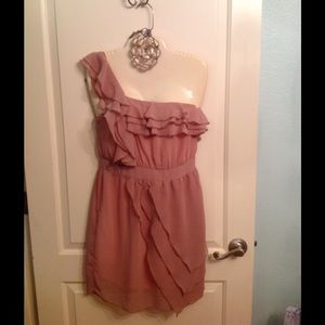 Beautiful feminine dark blush, sheered dress M