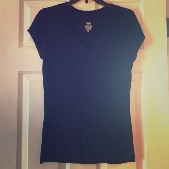 Black v-neck top