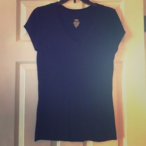 Black v-neck top