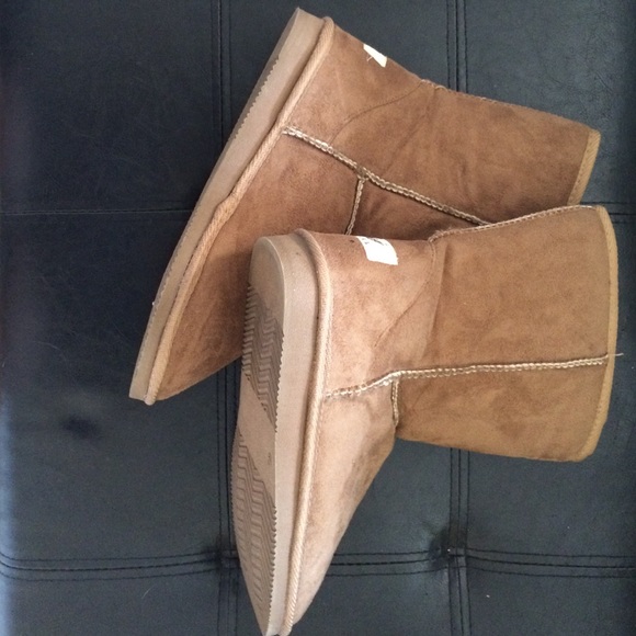Brown faux suede boots