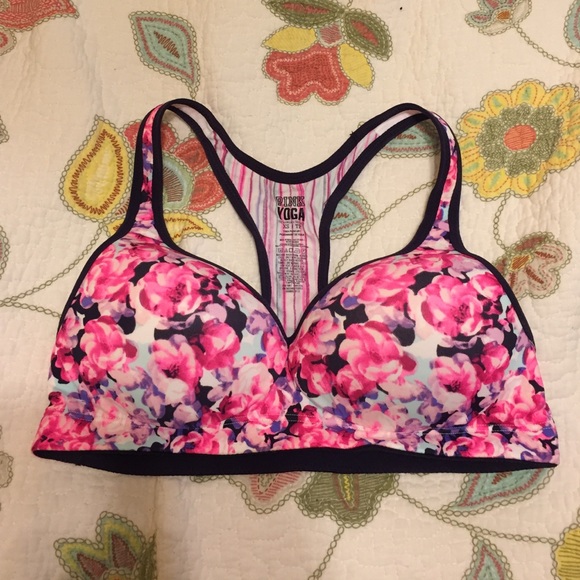 Pink padded sports bra