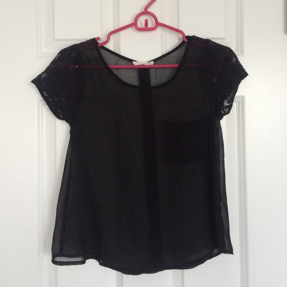 Semi sheer black blouse