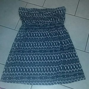 Black Aztec strapless dress