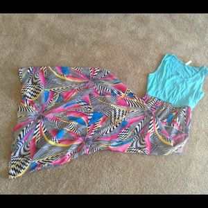 NWT Geo Blue Multi Color Maxi Dress S/M