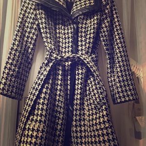 Calvin Klein houndstooth print coat