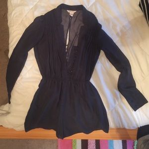 Navy blue button up romper