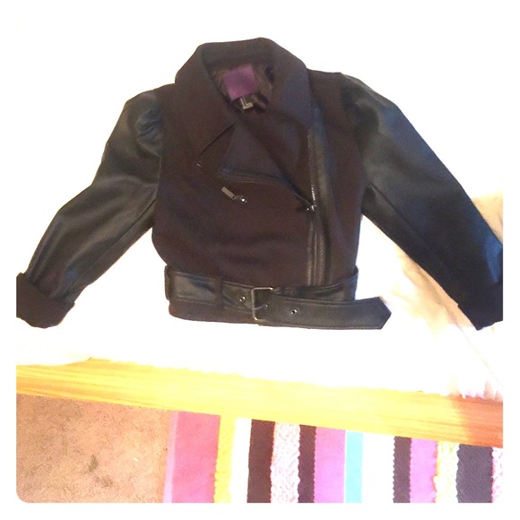 Jacket w/ leather arms and accents