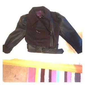 Jacket w/ leather arms and accents