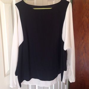 Black and white blouse. Size Large.