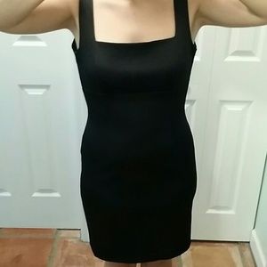 Black tuxedo dress with low back