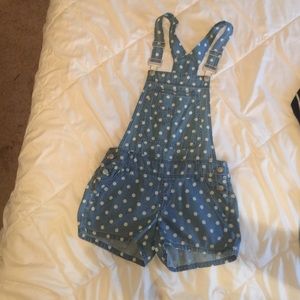 Polka dot short overalls