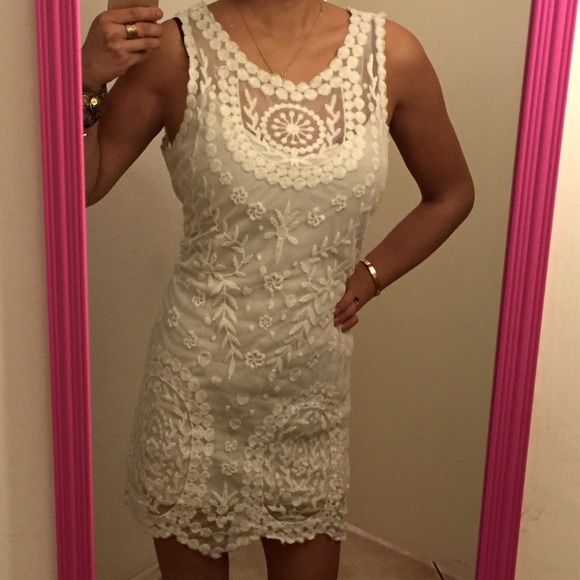Free People Dresses & Skirts - Free People Embroidered Net Shift Dress