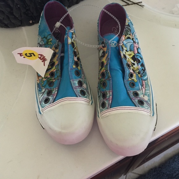Blue Ed hardy shoes