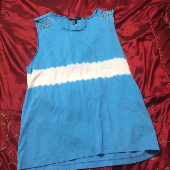 blue and white muscle tee from forever 21