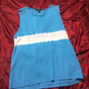 blue and white muscle tee from forever 21