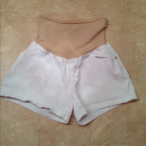 White Maternity Shorts