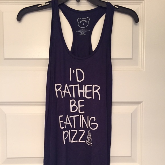 NWT rather be eating pizza racerback tank