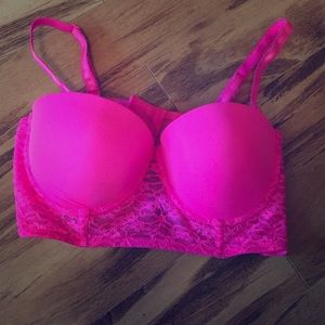 Pink convertible push-up bra