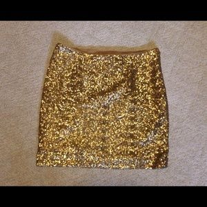 Gold sequin skirt