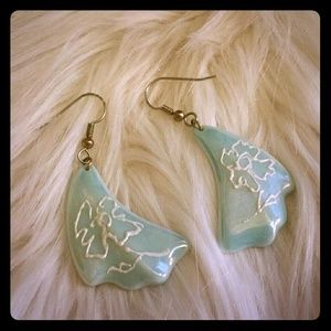 BOUTIQUE Robin's Egg Blue Ceramic Earrings