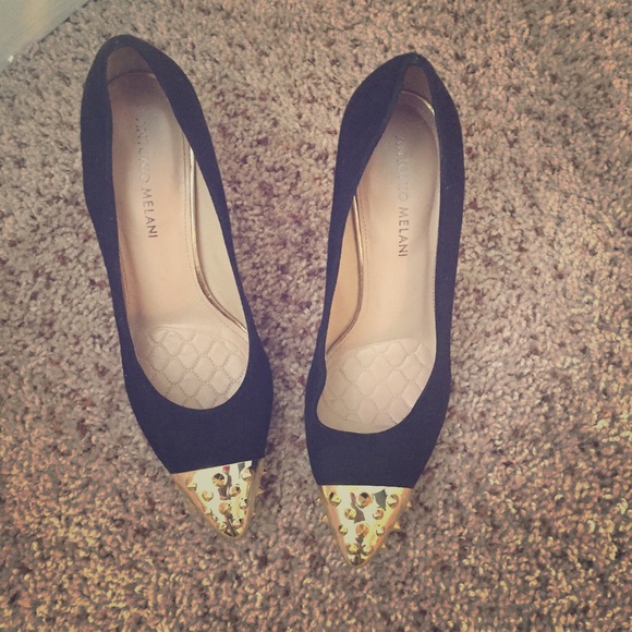 Black Antonio Melani black spiked heels