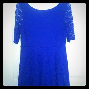 Blue Lace Skater Dress