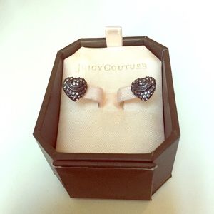 Juicy Couture Hematite Pave Heart Earrings