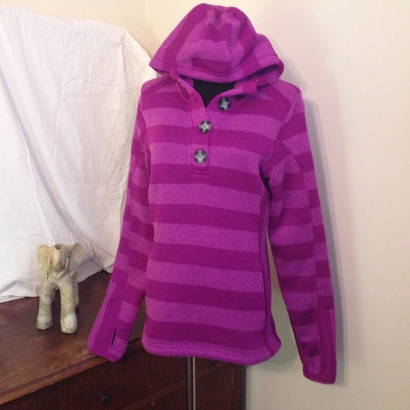 Avalanche Outerwear - Fleece lined purple striped hoodie