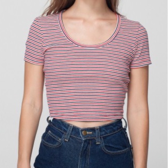 Striped Baby Ribbed Crop Top