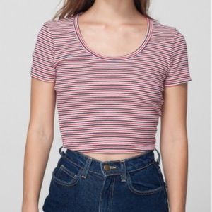 Striped Baby Ribbed Crop Top