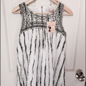 NWT Mini black and white boho dress