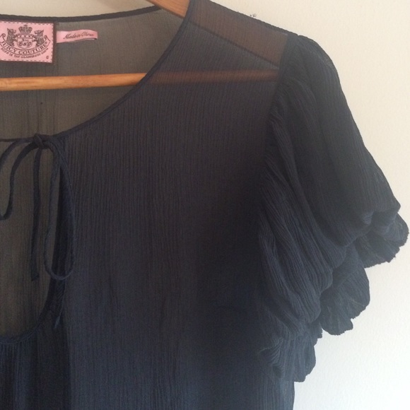 Juicy Couture Black Sheer Silk Pullover - Picture 2 of 4
