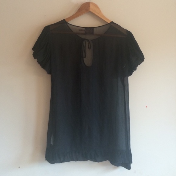 Juicy Couture Black Sheer Silk Pullover - Picture 3 of 4