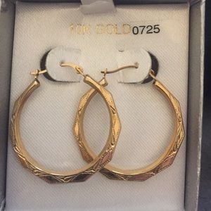 10kt gold hoop earrings