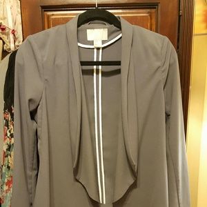 Professional grey cardigan blazer