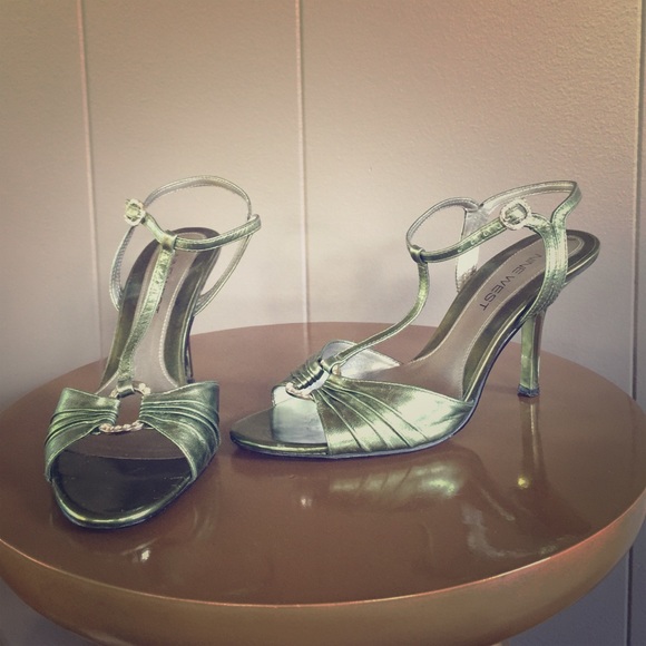 Nine West Metallic Green Heels