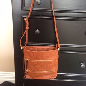 Faux brown leather purse