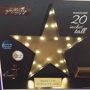 Brand new metal light up marquee star
