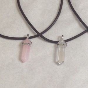 Stone Choker Necklace Pink and Clear