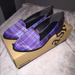 Blue/purple plaid flats