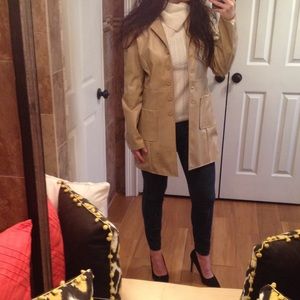 CAN SHIP TODAY Tan leather coat
