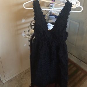 V Neck Little Black Designer Dress Tags still on