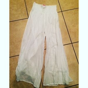 White beach cover up pants