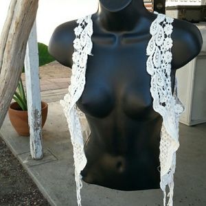 Crochet beige vest