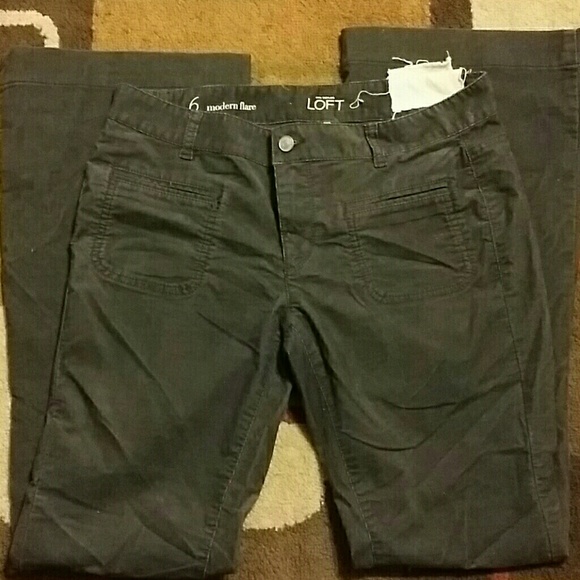 Gray Loft Corduroy Pants Size 6