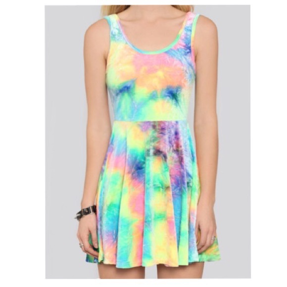 Velvet neon tie-dye dress